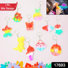 Close-up of a vibrant Pop It Keychain, highlighting its soft, satisfying bubbles.