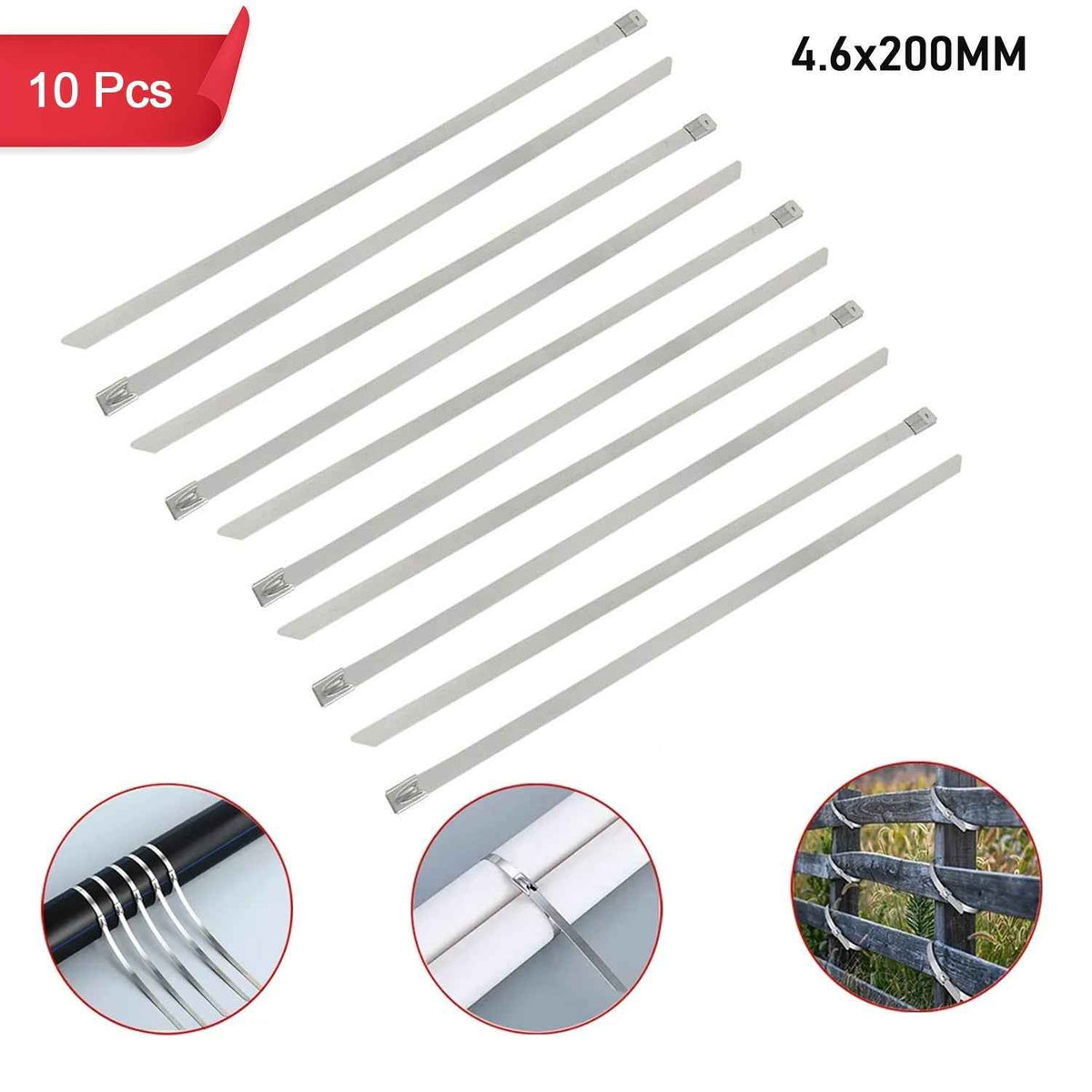 Stainless Steel Cable Tie – Multipurpose 10-Pc Set | wipe tech