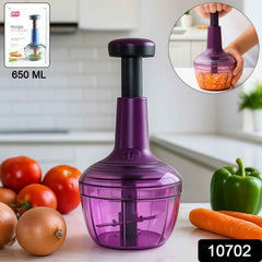 Manual Vegetable Chopper – 650 ml Push-Down Cutter
