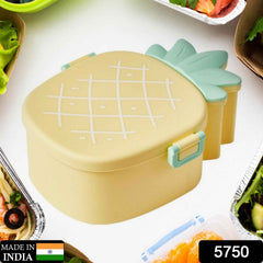 Kids Bento Lunch Box – Pineapple Design, Fork & Spoon | Lunchie Bunchie
