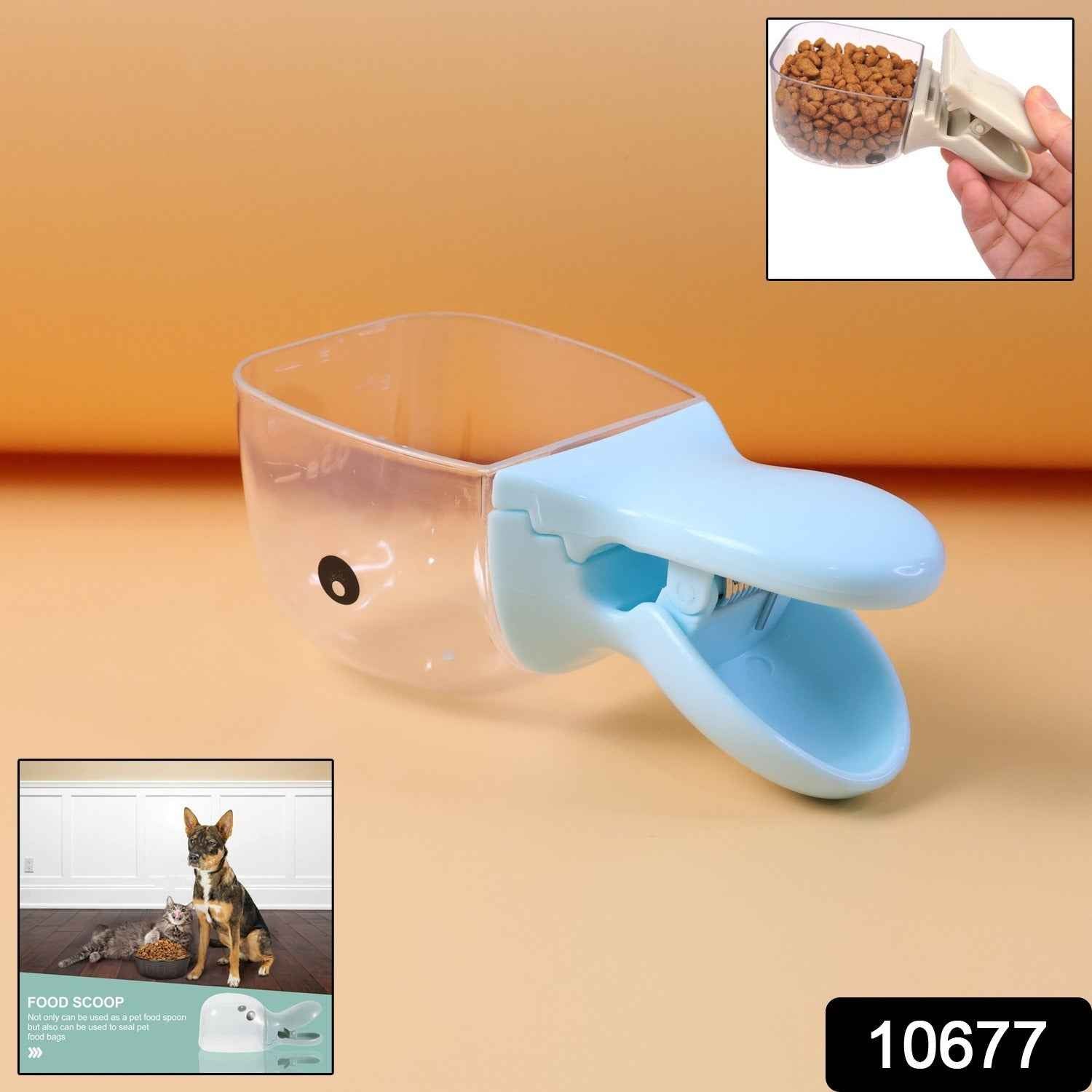 Pet Food Scoop with Bag Clip – Measure Portions & Seal Freshness