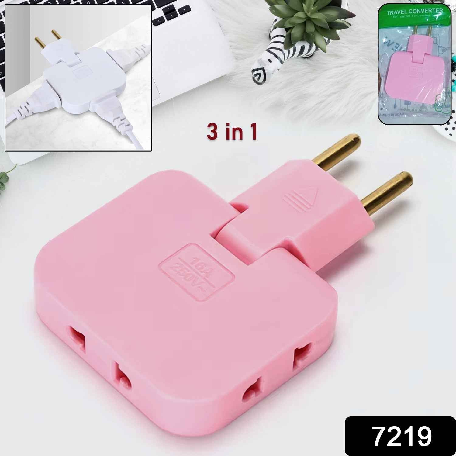 Foldable Wall Plug Adapter – 3-in-1 Compact Travel Socket | Tetherix
