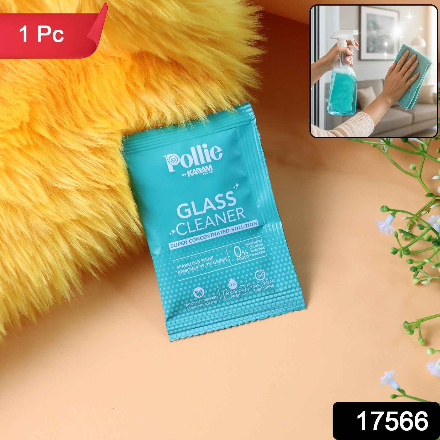 Glass & Mirror Cleaner Sachet – Streak-Free 15g Concentrate