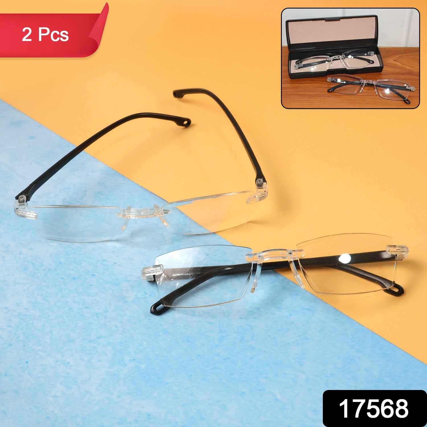 Rimless Reading Glasses – Lightweight Pack of 2 Comfort Readers