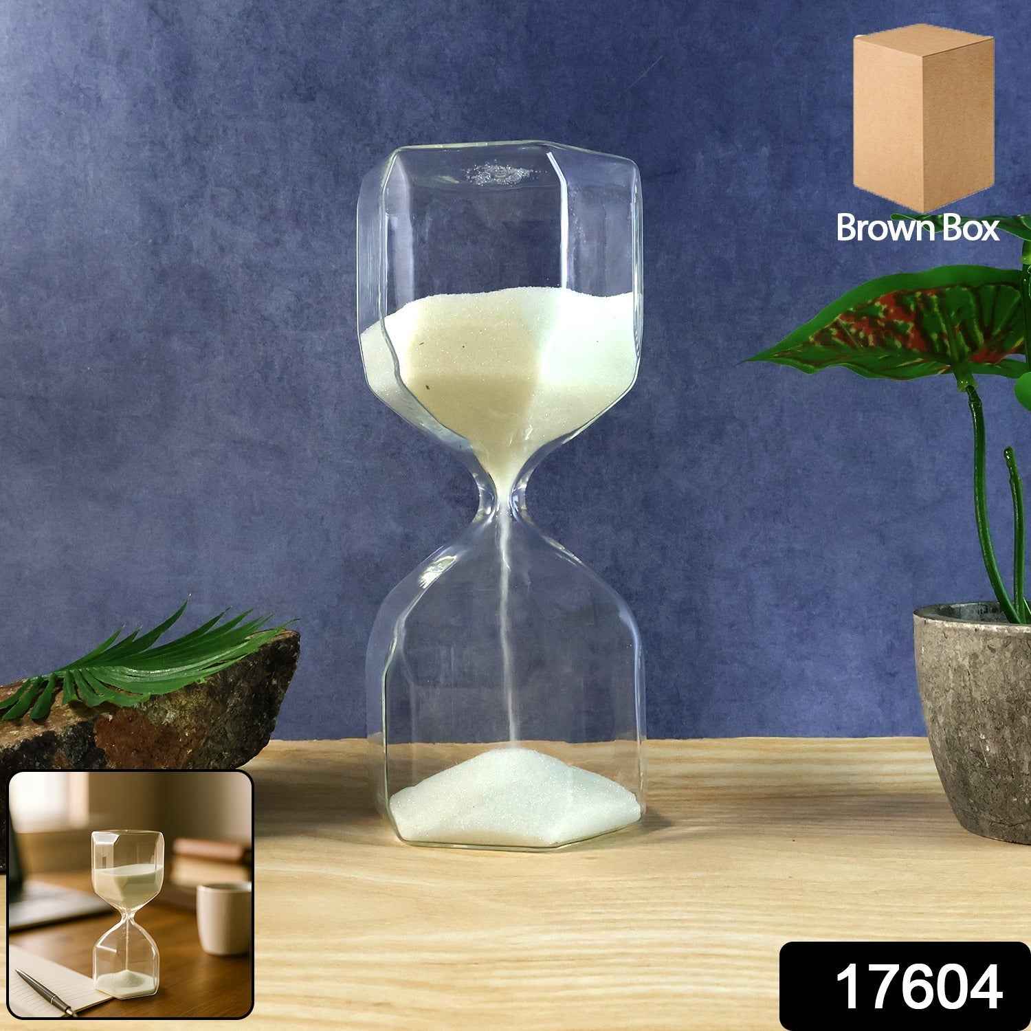 Glass Hourglass Timer – Elegant 2.5-Minute Visual Focus Timer
