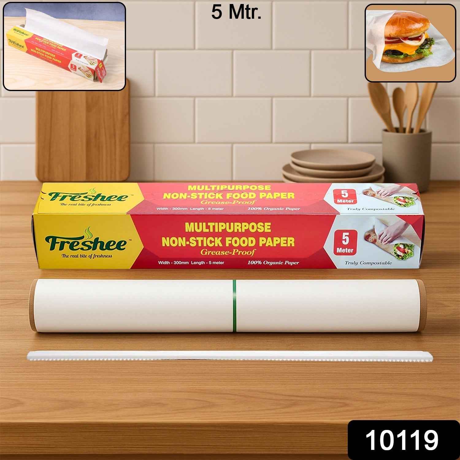 Grease-Proof Food Paper Roll – Non-Stick, Easy Dispense 300mm x 5m