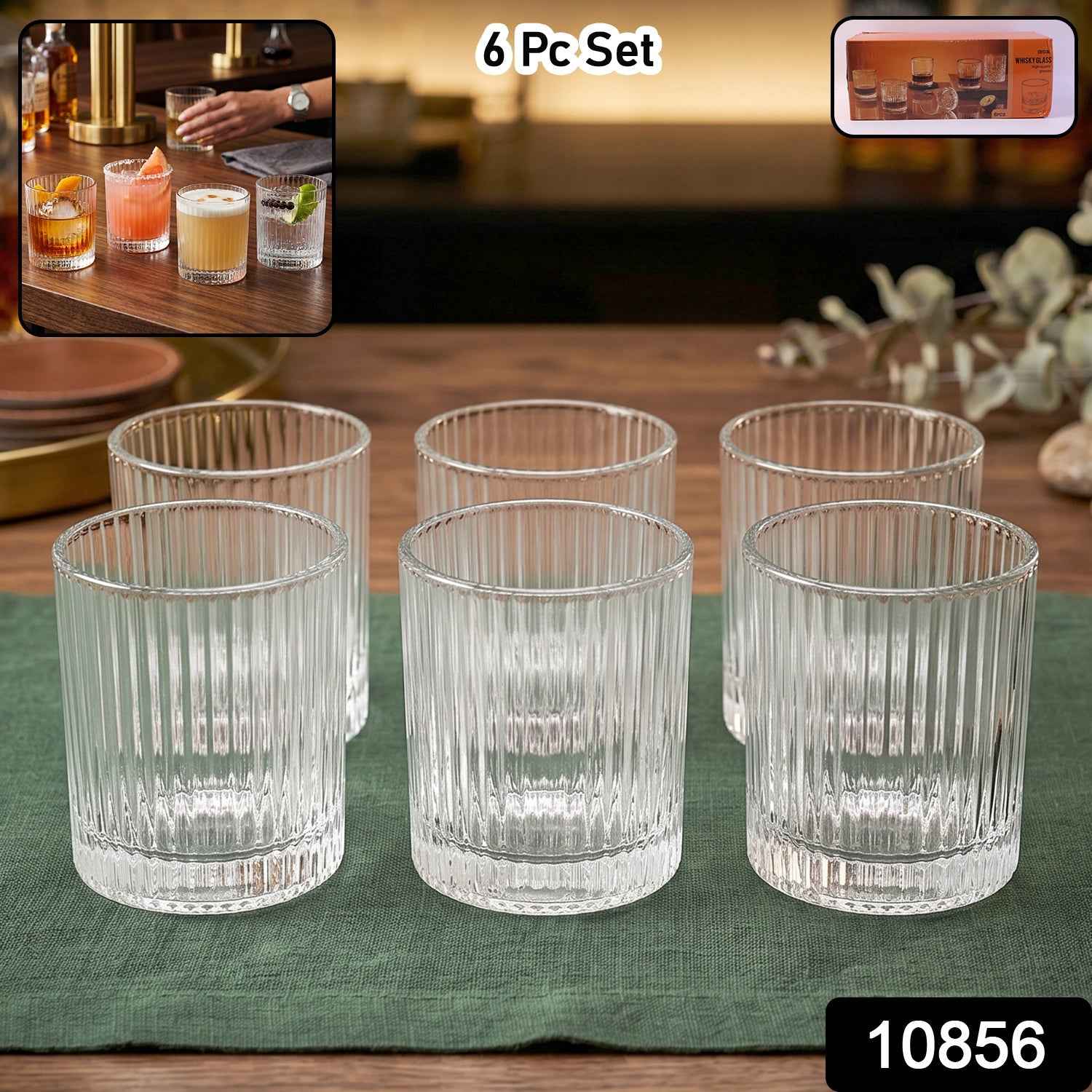 Crystal Glass Tumbler Set Ð Elegant Ribbed Design for Every Occasion