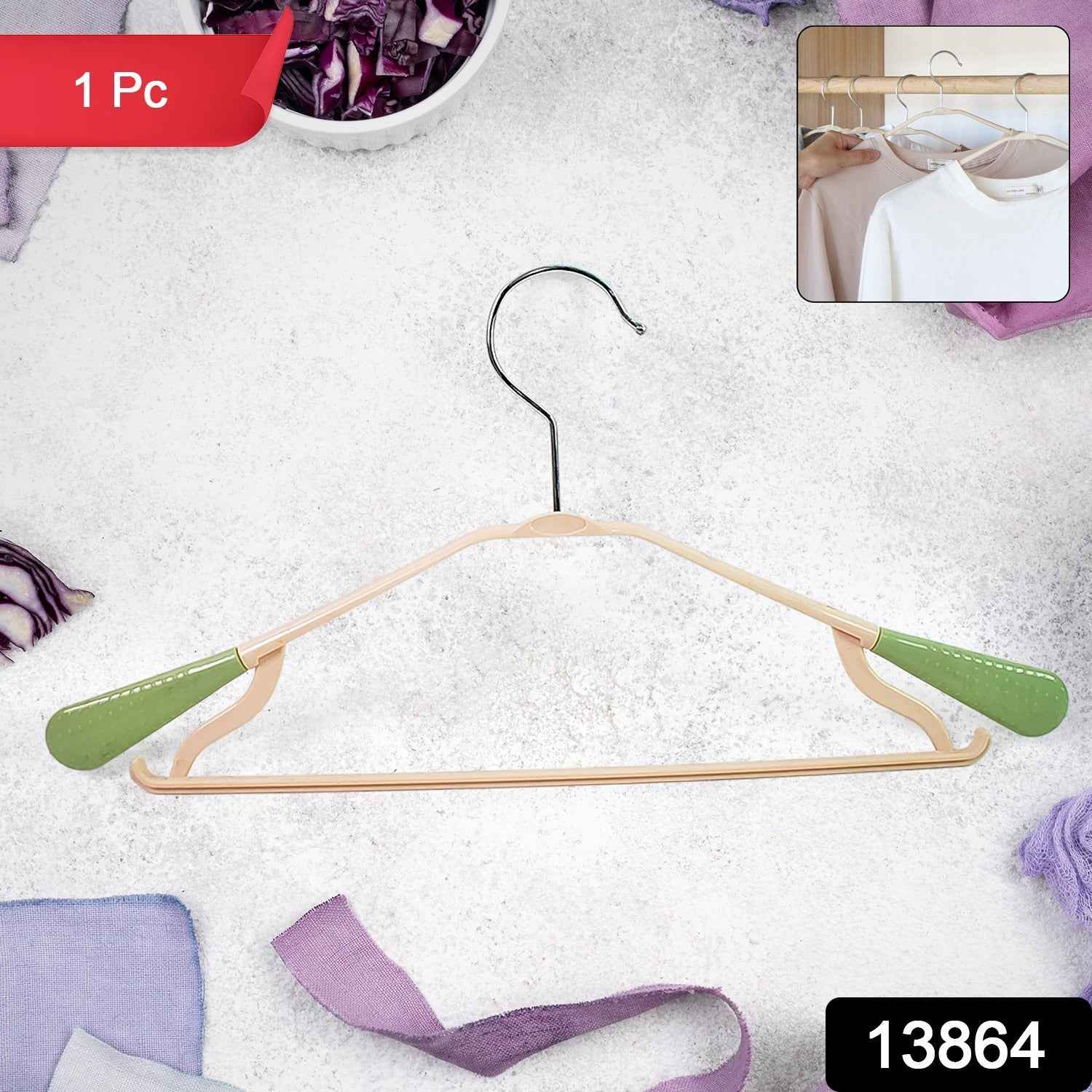 Space-Saving Cloth Hanger – Durable PP & Steel Hook | BathNova