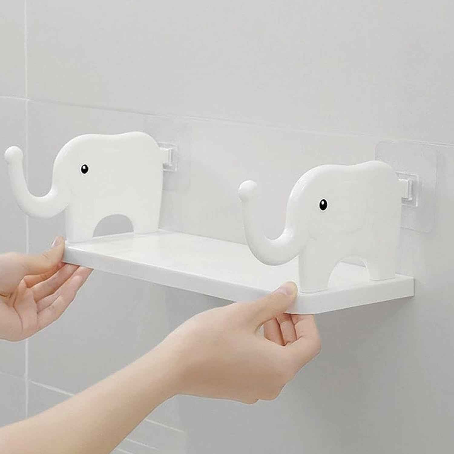 Elephant Wall Shelf – No-Punch Organizer for Kitchen & Bathroom | Velvet Organizers