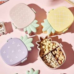 Kids Bento Lunch Box – Pineapple Design, Fork & Spoon | Lunchie Bunchie