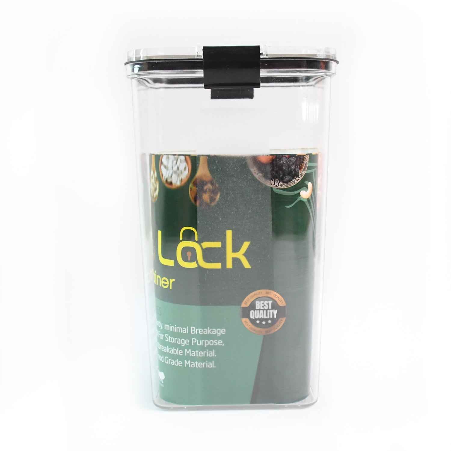 Stackable 1700 ML airtight plastic storage container for pantry organization