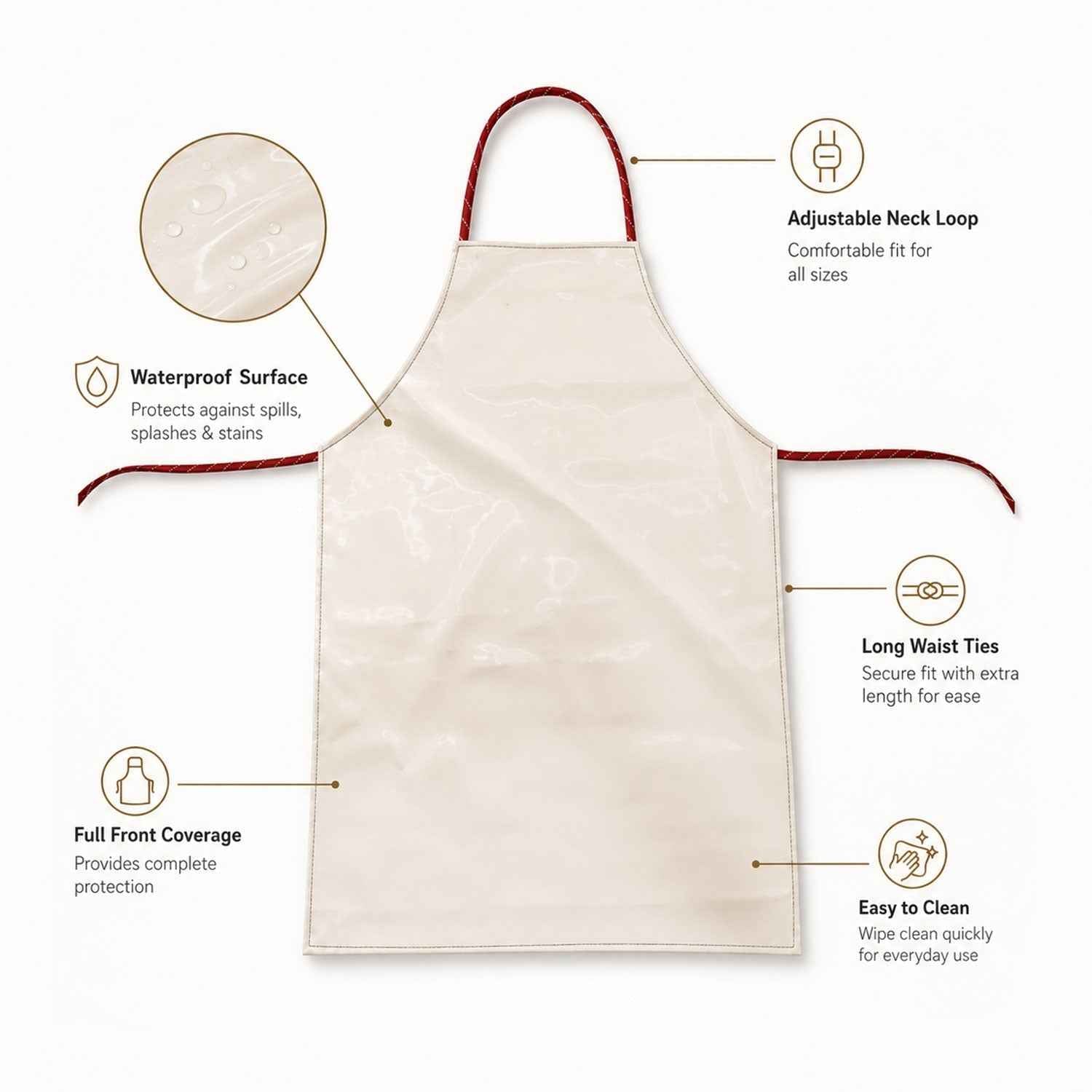 Waterproof Kitchen Apron Ð Full Coverage & Adjustable Fit for Cooking
