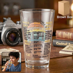 Printed Vintage Trivia Drinking Glass Ð Unique Novelty Gift