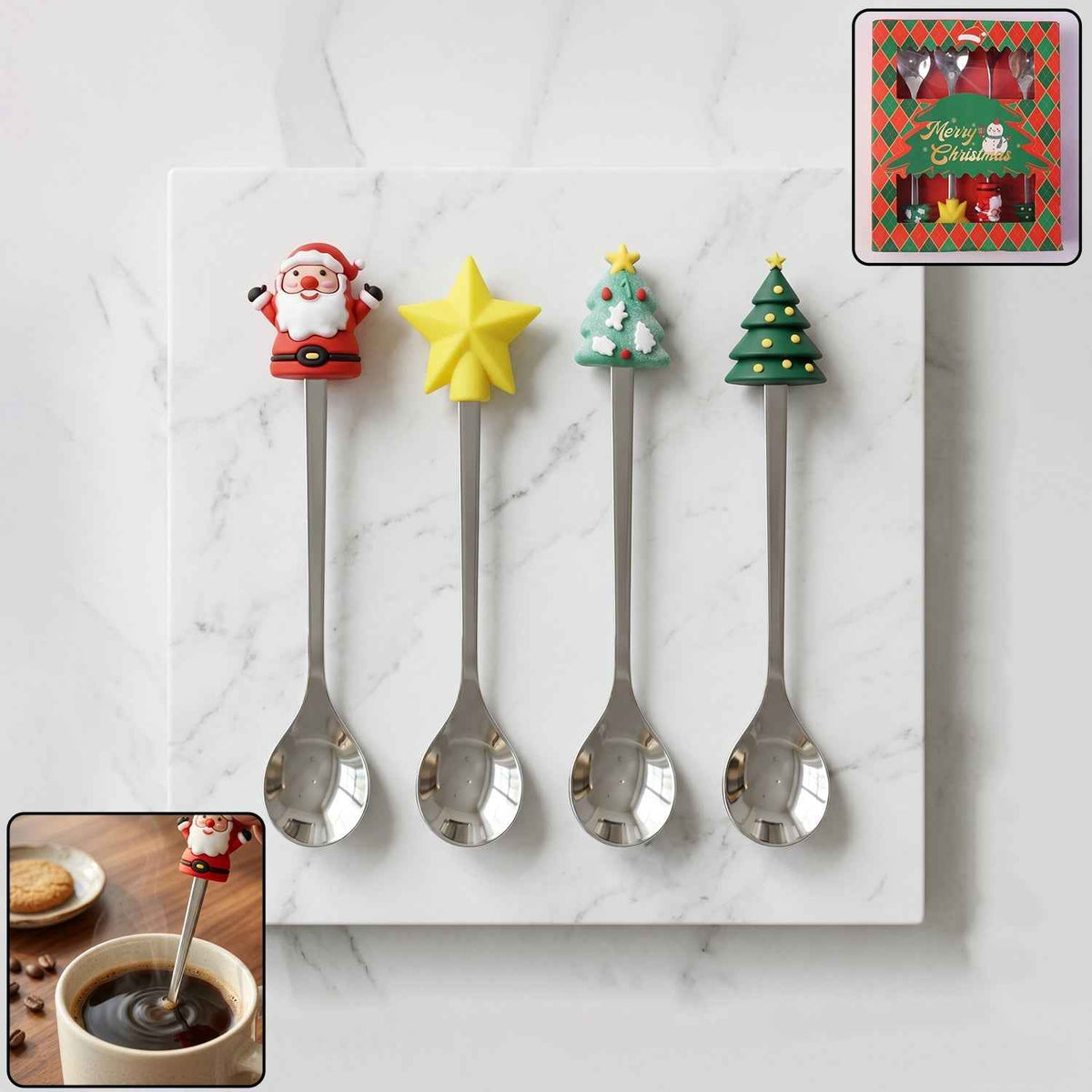Golden Cartoon Spoon Set Ð Stylish & Durable Tableware for All