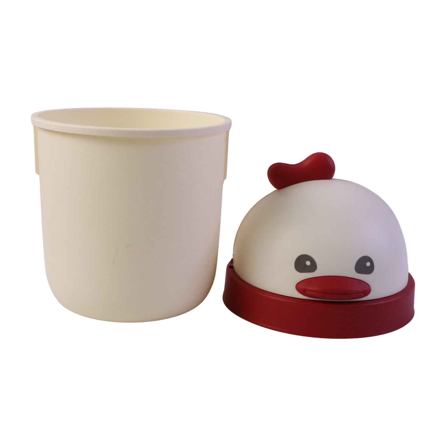 Mini Desktop Trash Can with Lid Ð Cute Chick Design for Office & Home