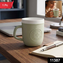 Plastic Coffee Mug with Handle Ð Leather-Textured Reusable Cup
