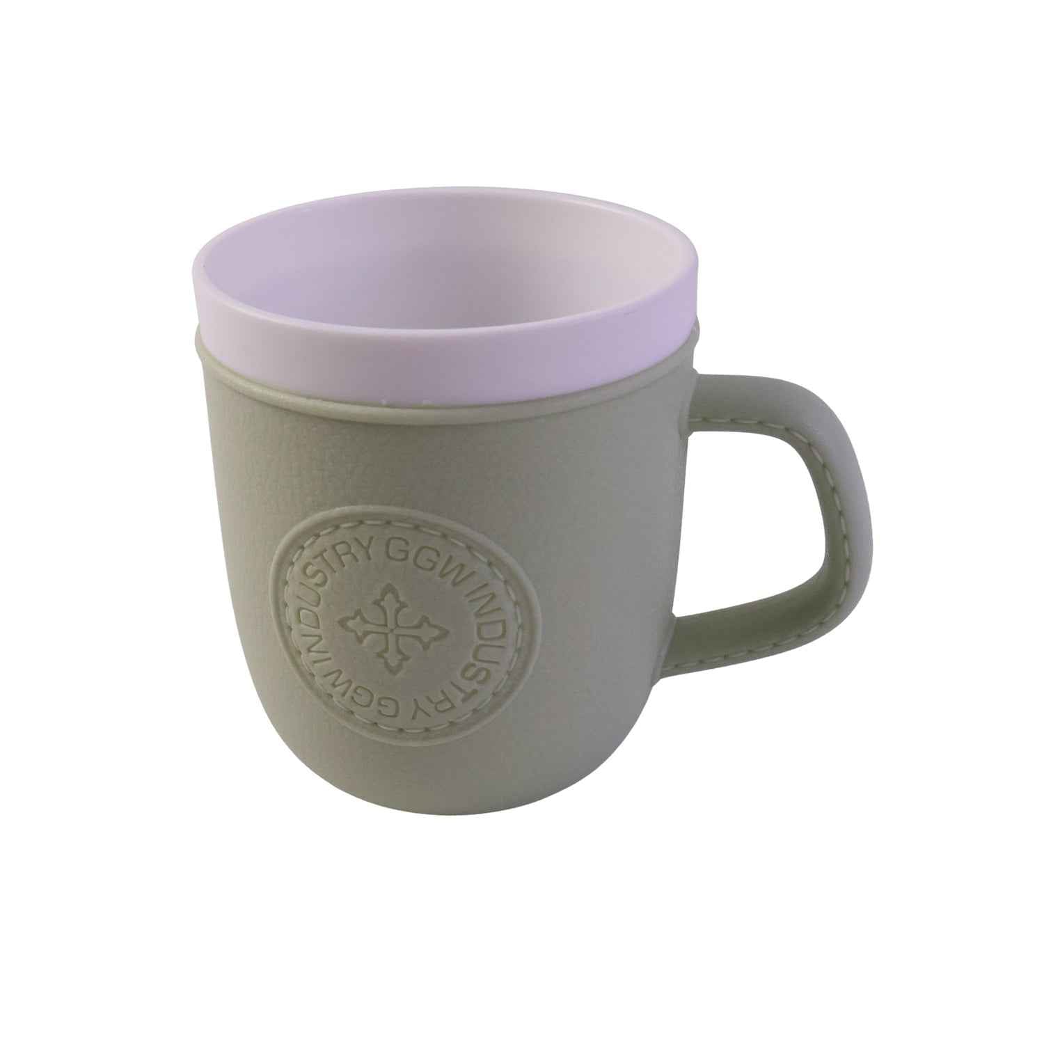 Plastic Coffee Mug with Handle Ð Leather-Textured Reusable Cup