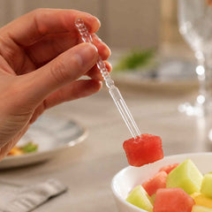 Mini Disposable Plastic Fruit Fork Ð Elegant Beaded Handle Design