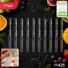 Mini Disposable Plastic Fruit Fork Ð Elegant Beaded Handle Design