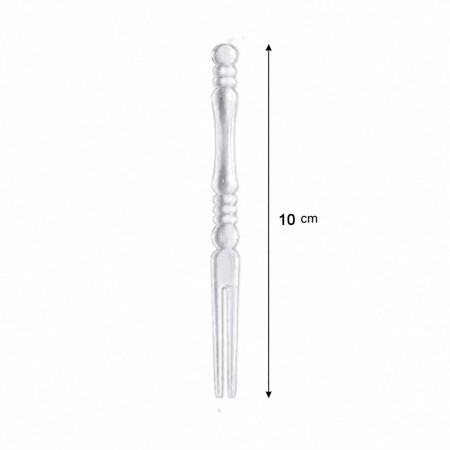 Mini Disposable Plastic Fruit Fork Ð Elegant Beaded Handle Design