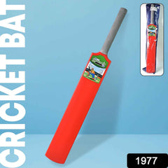 Durable plastic cricket bat for young players, with a clear view of the handle.
