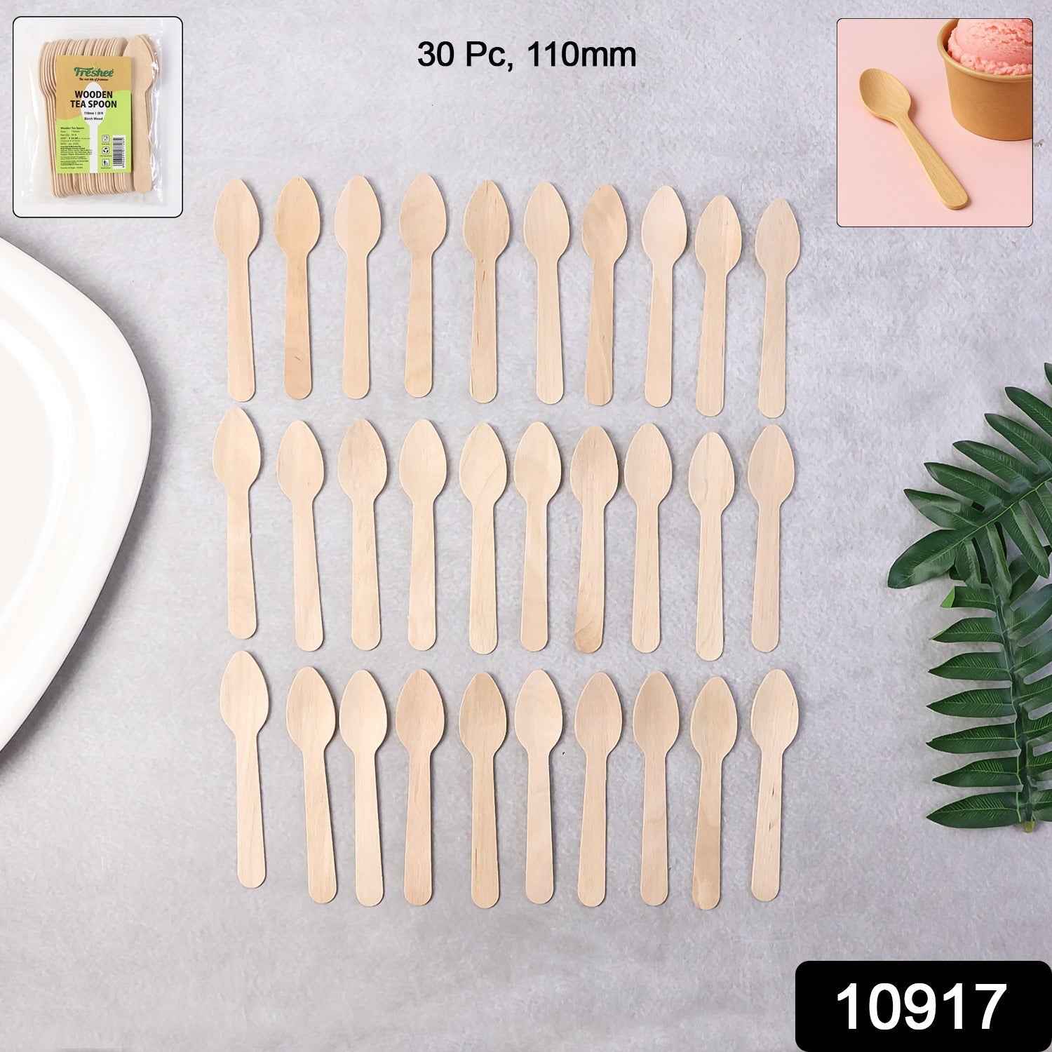 Wooden Tea Spoon 110mm – Eco-Friendly & Sturdy 30 Pcs Pack