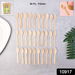 Wooden Tea Spoon 110mm – Eco-Friendly & Sturdy 30 Pcs Pack
