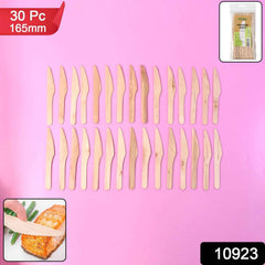 Wooden Knife – 165mm Smooth, Eco-Friendly Cutlery 30 Pcs Pack