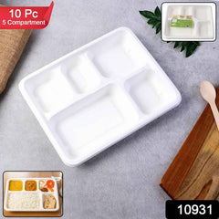 Compostable 5-Compartment Lunch Plate – Sturdy & Leak-Resistant