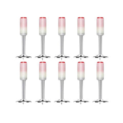 Close-up of a set of ten high-quality steel round nails for nail guns.