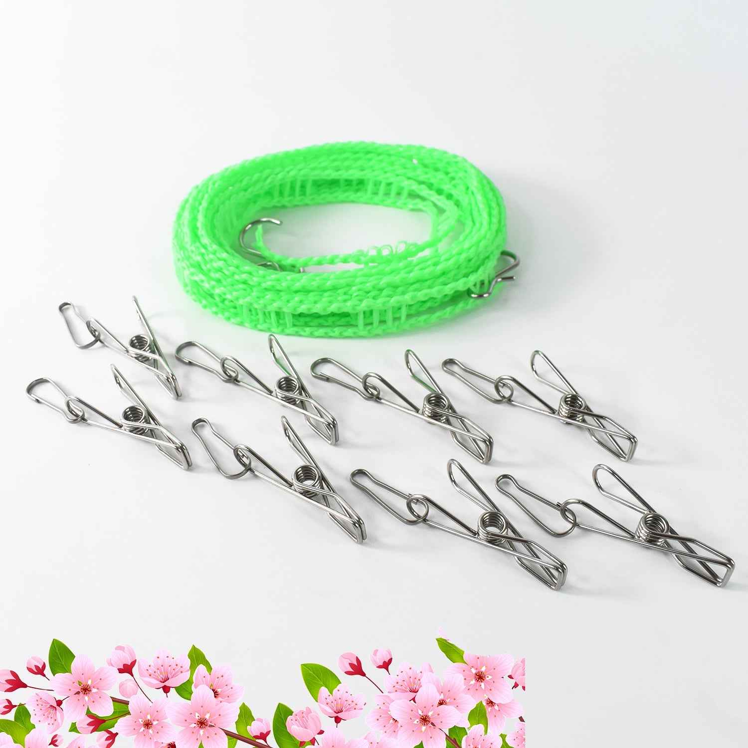 Stainless Steel Clothes Pegs – Durable Laundry Clips with Rope