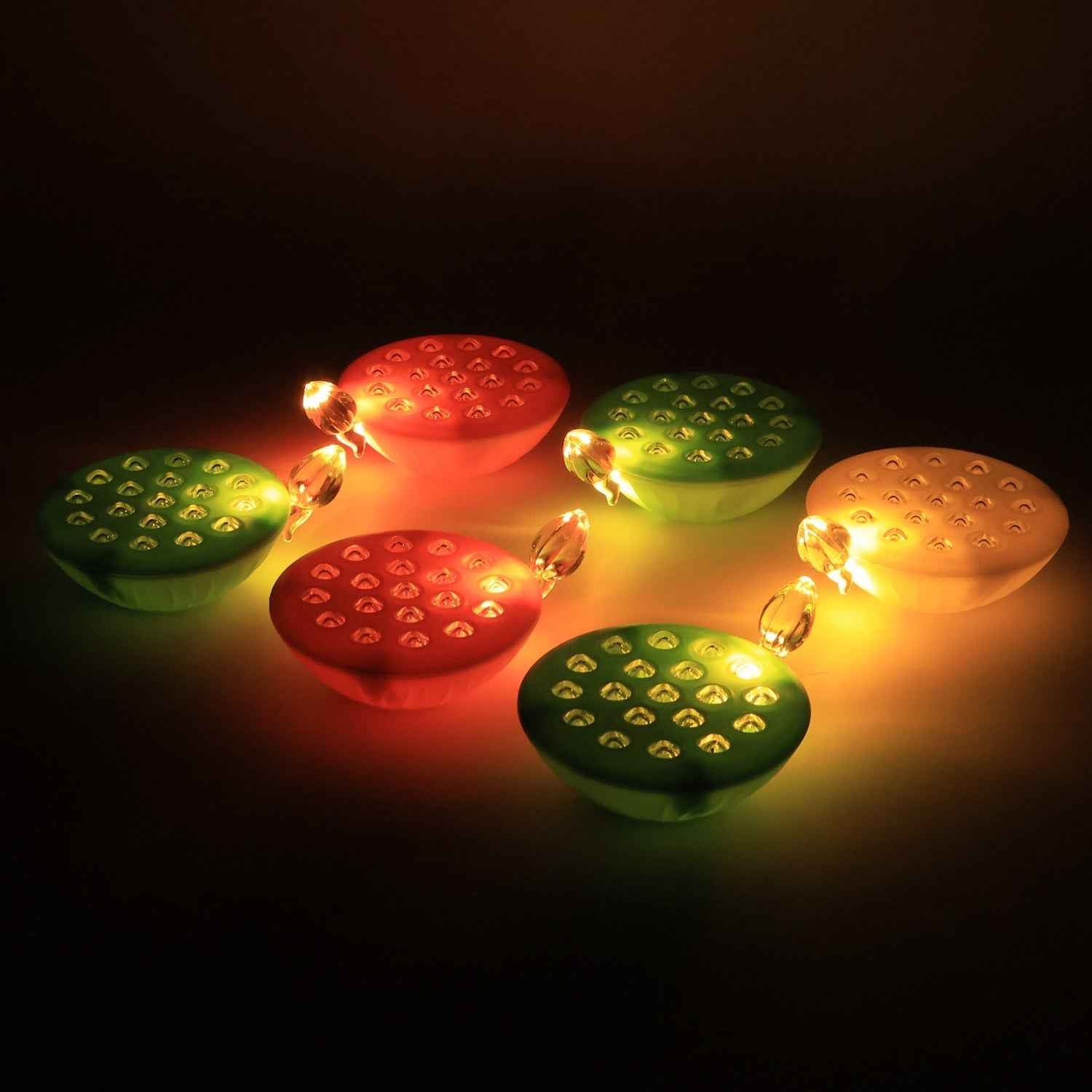 Lotus Canopy LED Decorative Lamps – Set of 6 Multicolor Lights