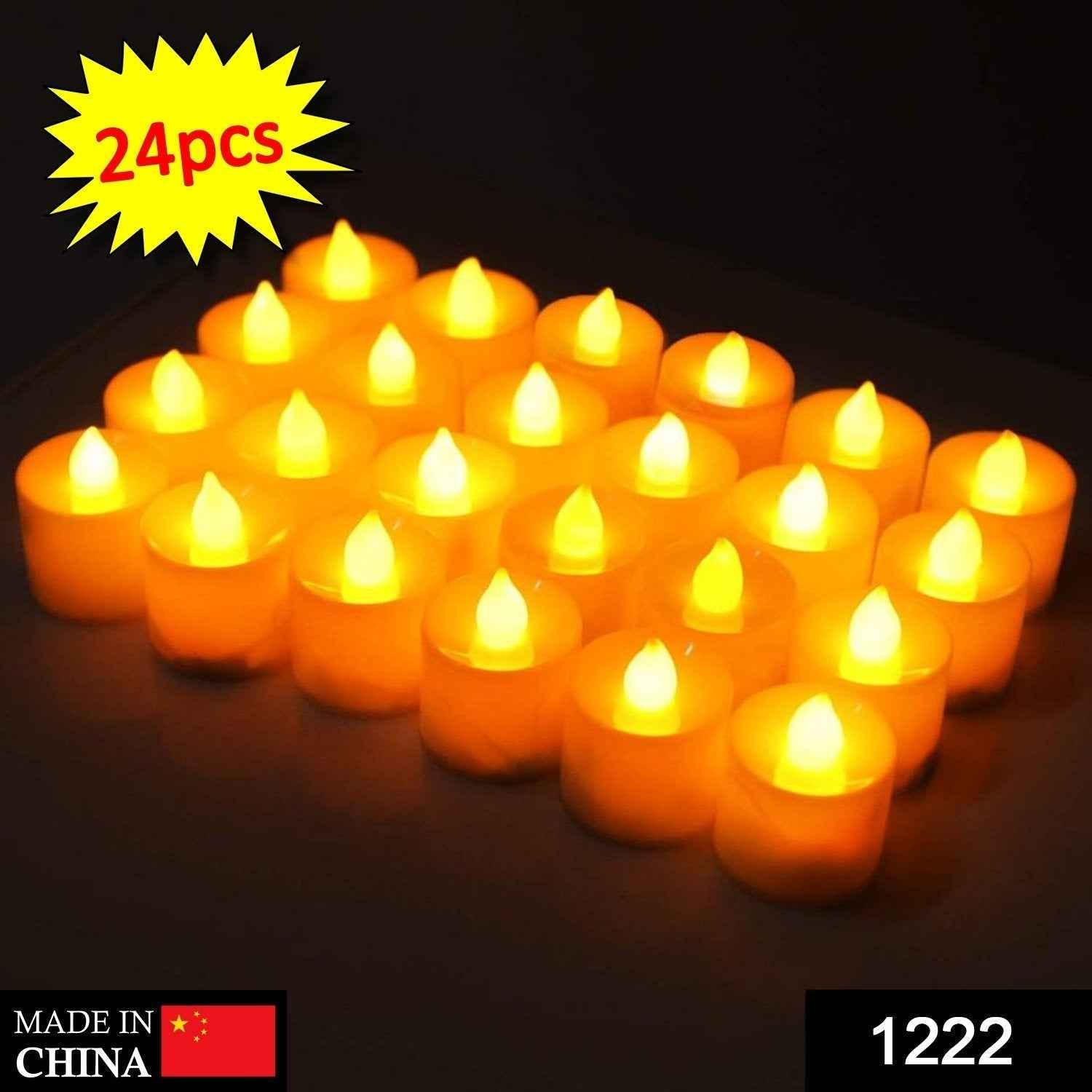 LED Tealight Candles – White 24 Pcs for Diwali Decor | Indo Glow