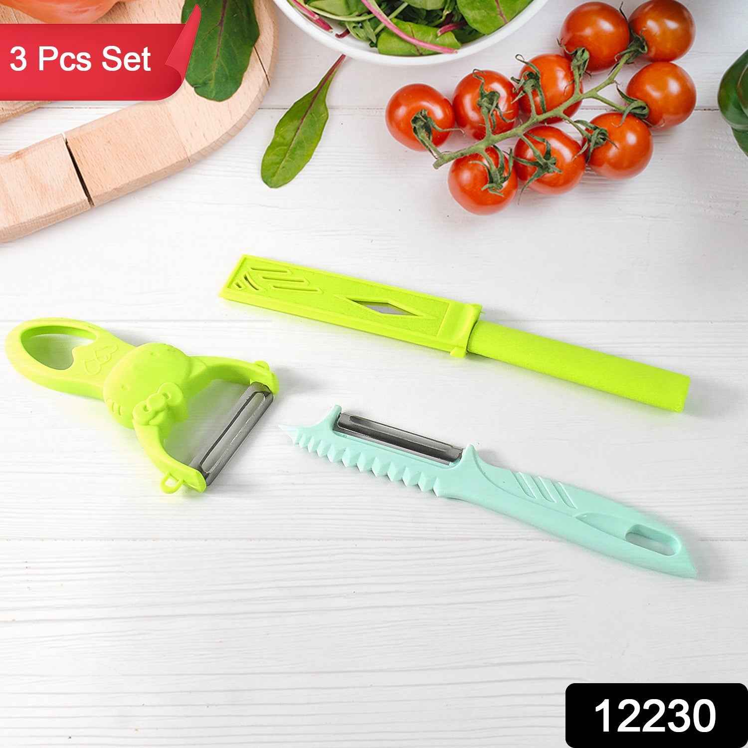Kitchen Vegetable Peelers Ð 3 Piece Set with Non-slip Handles