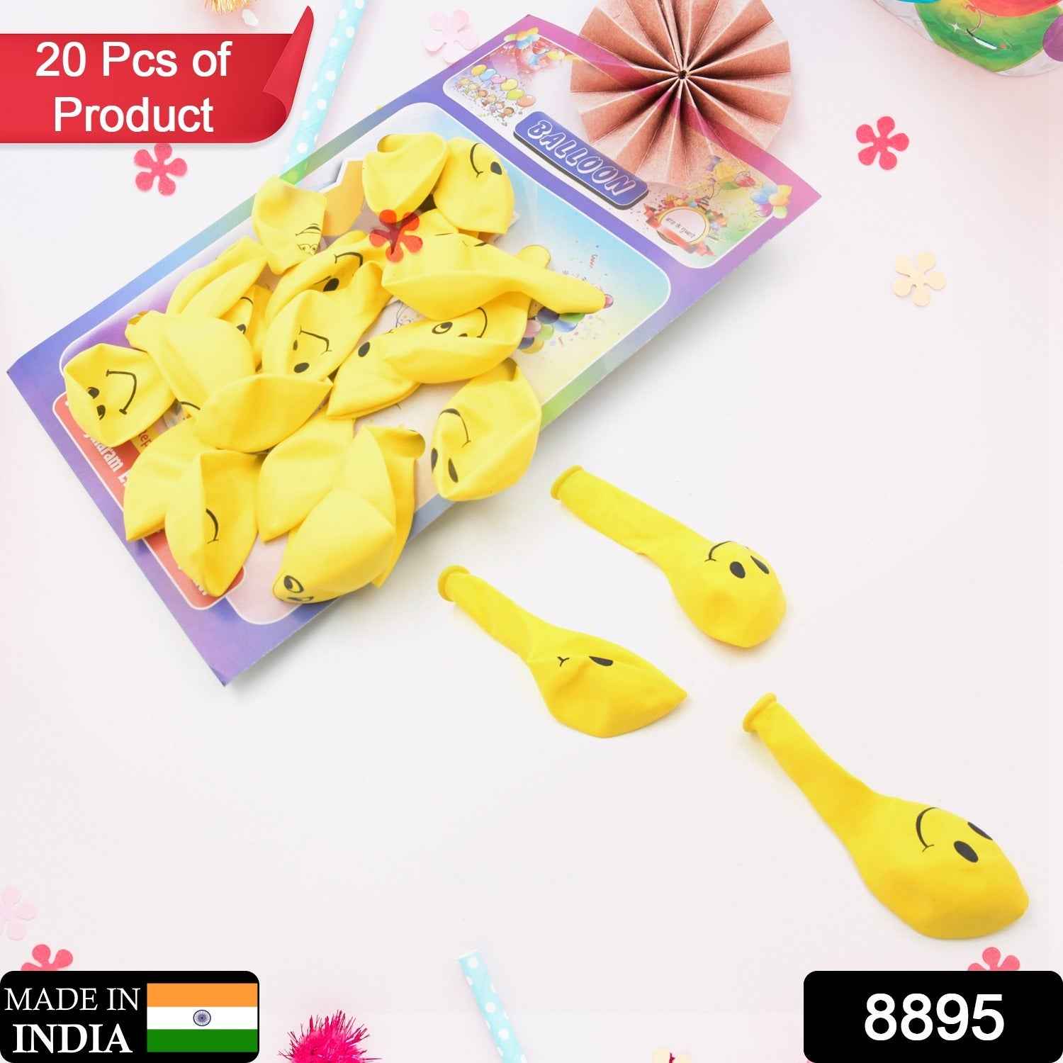 Smiley Balloons – 20 Pcs Latex for Birthday Parties | Play & Move