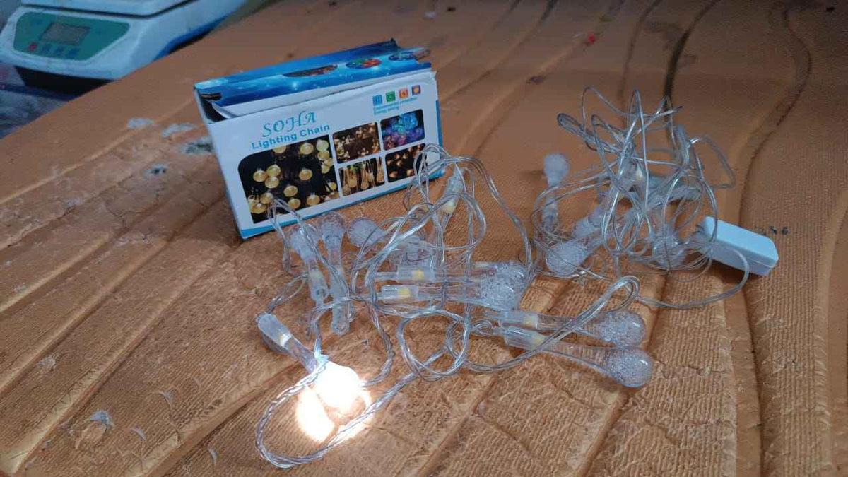 Crystal Water Drop LED String Lights – 3M Warm White