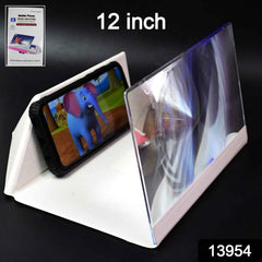 Side view of the portable screen amplifier, showing its foldable design.