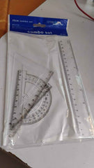 Plastic Geometry Set – Accurate Triangle Ruler & Protractor
