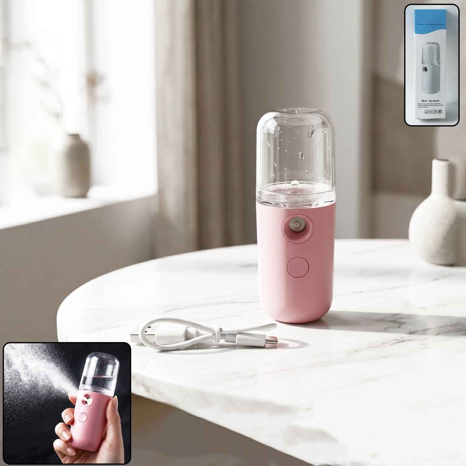 Nano Mist Sprayer Ð Portable & Refillable for Instant Facial Hydration