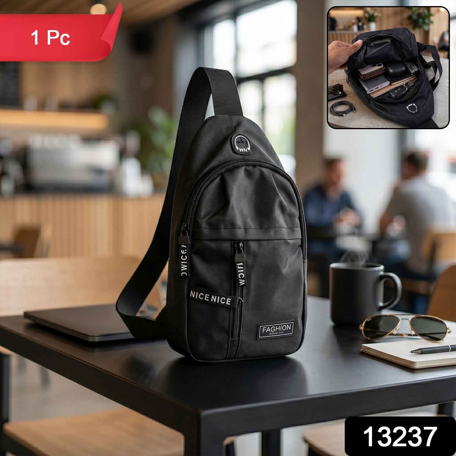 Waterproof USB Charging Sling Bag – Travel & Crossbody | FERVENT