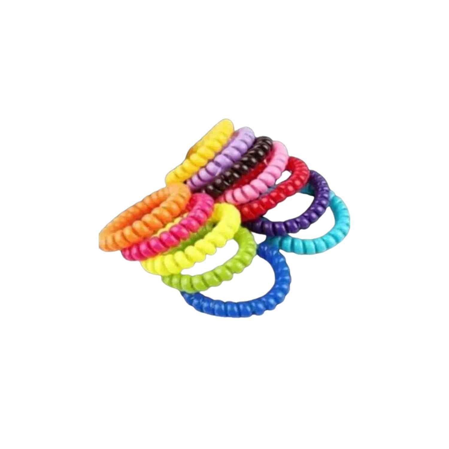 Telephone Wire Hair Bands – 100 Pcs, No-Crease | Calm & Curl