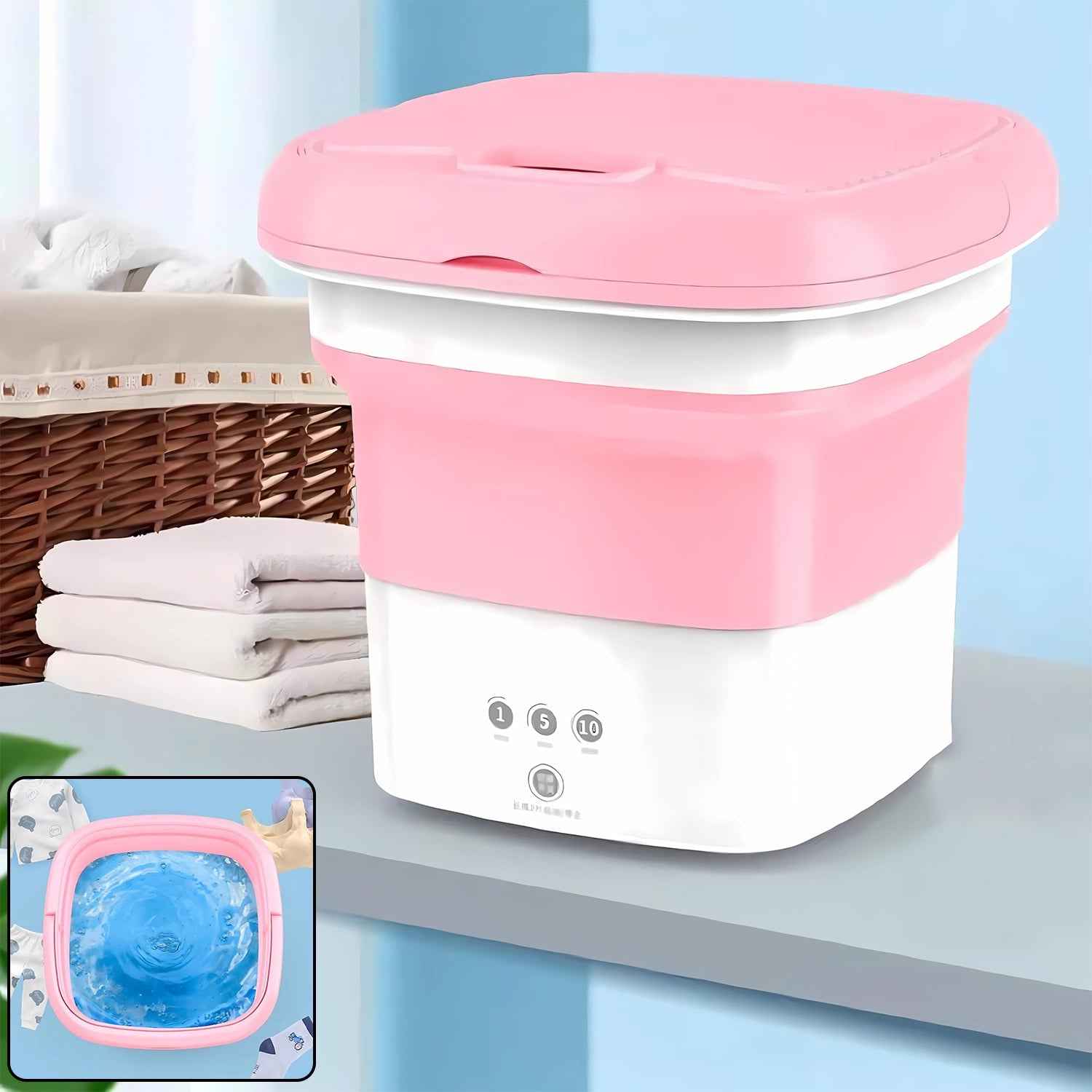 Mini Foldable Washing Machine – Portable Laundry Solution | Indo Glow
