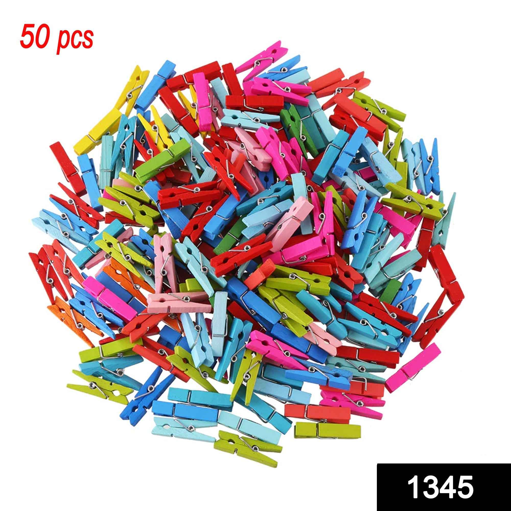Wooden Cloth Pegs – Small Multipurpose Clips (50 Pcs) | Indo Glow