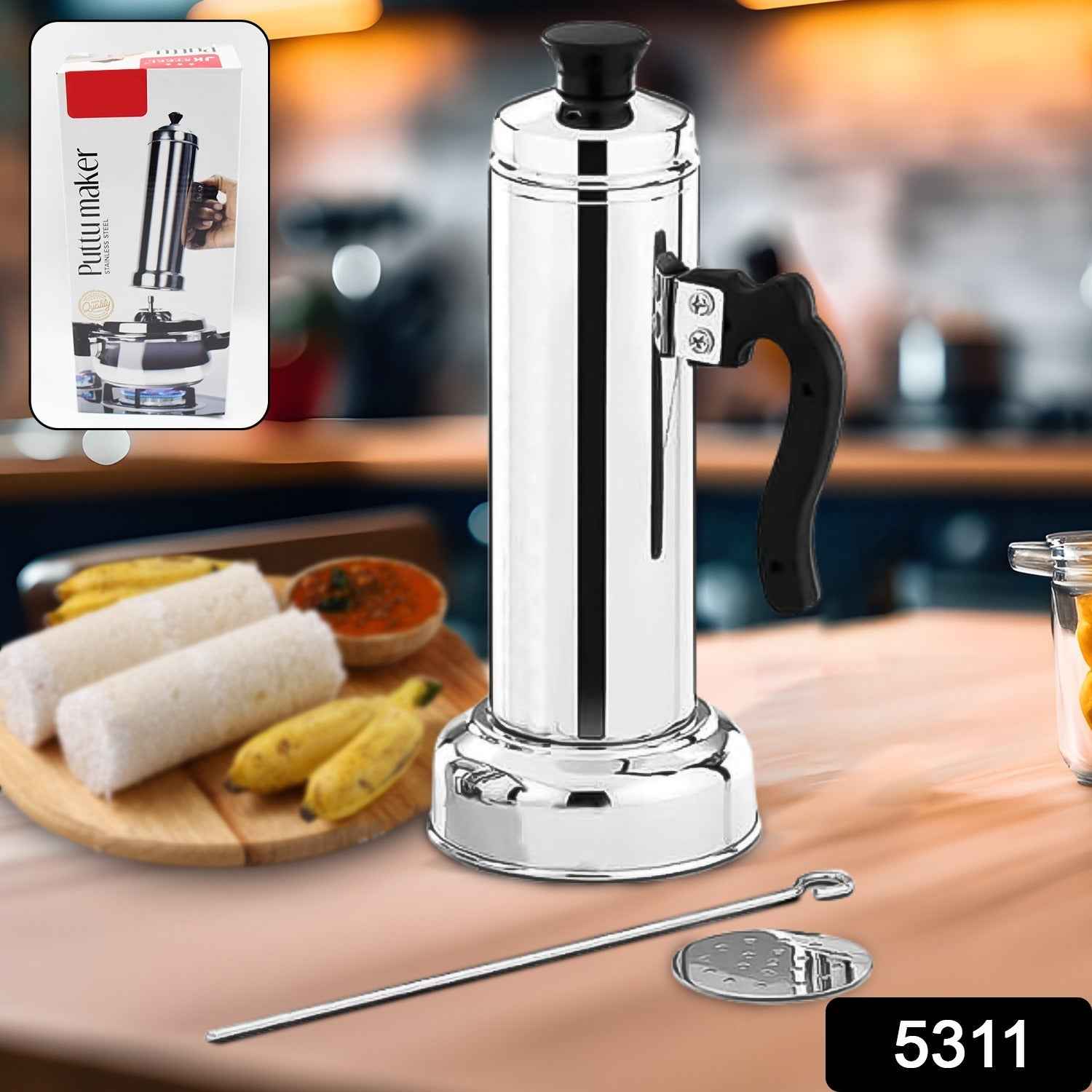 Puttu Maker – Stainless Steel Steamer Set for Pressure Cooker | Indo Glow