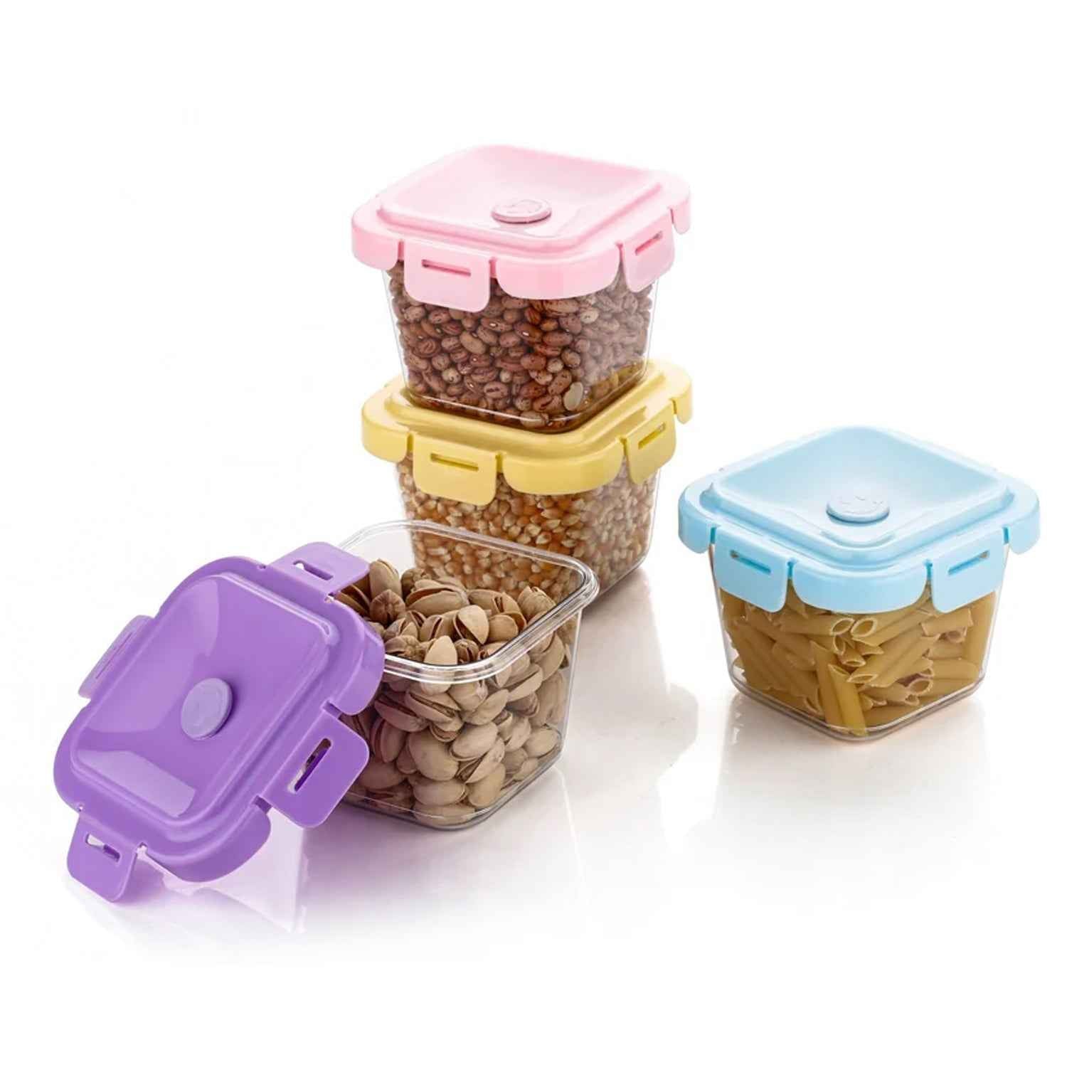 Plastic Food Storage Containers – 500ml 4 Pcs Leak-Proof Set | Organivo