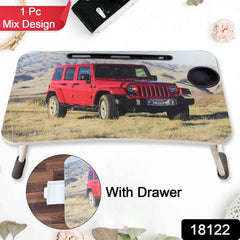 Laptop Desk – Foldable Study Table with Cupholder & Drawer | Desk Crew