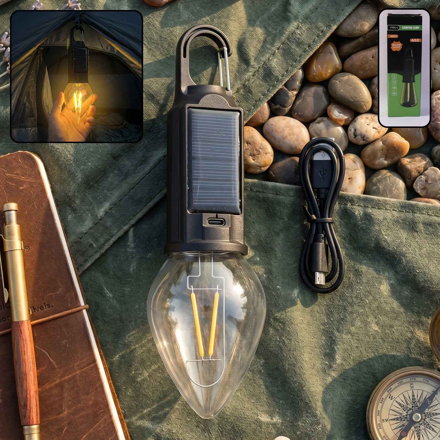 Camping Lantern Ð Eco-Friendly, Dual Charging with Warm LED