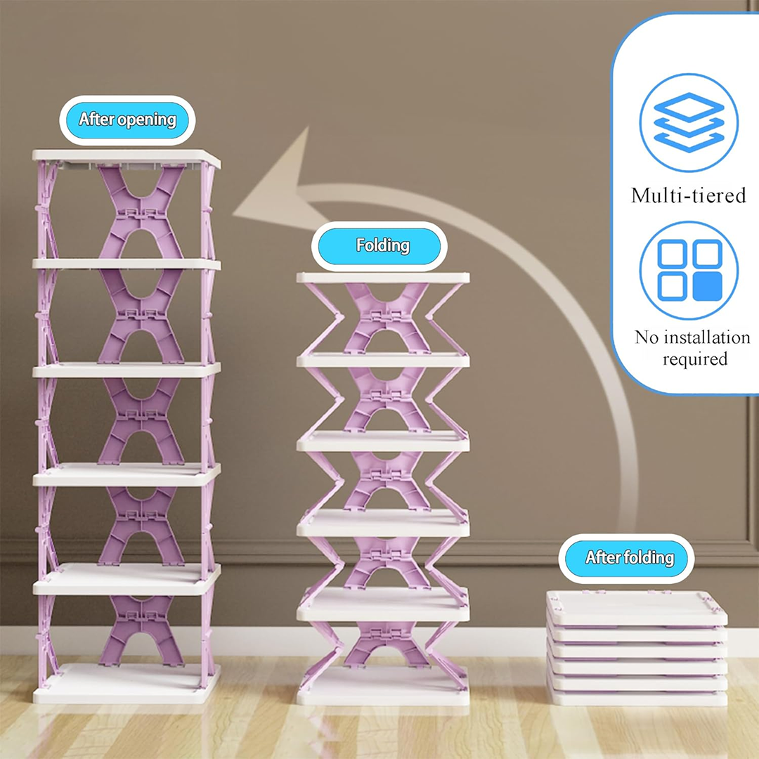 Foldable Shoe Rack – 8-Layer Space-Saving Storage | Organivo