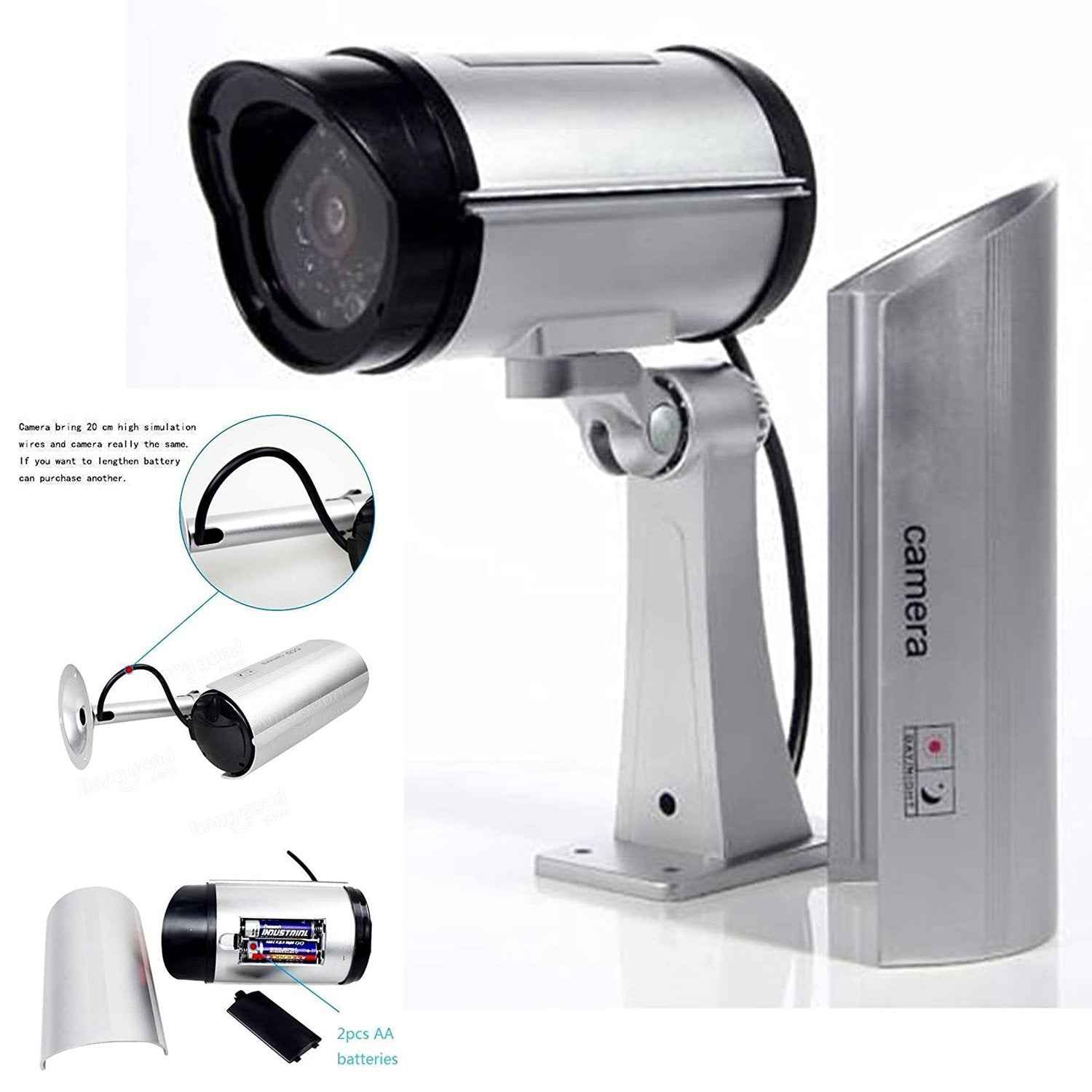 Dummy Security Camera – Outdoor Fake CCTV with LED | AutoSafeo