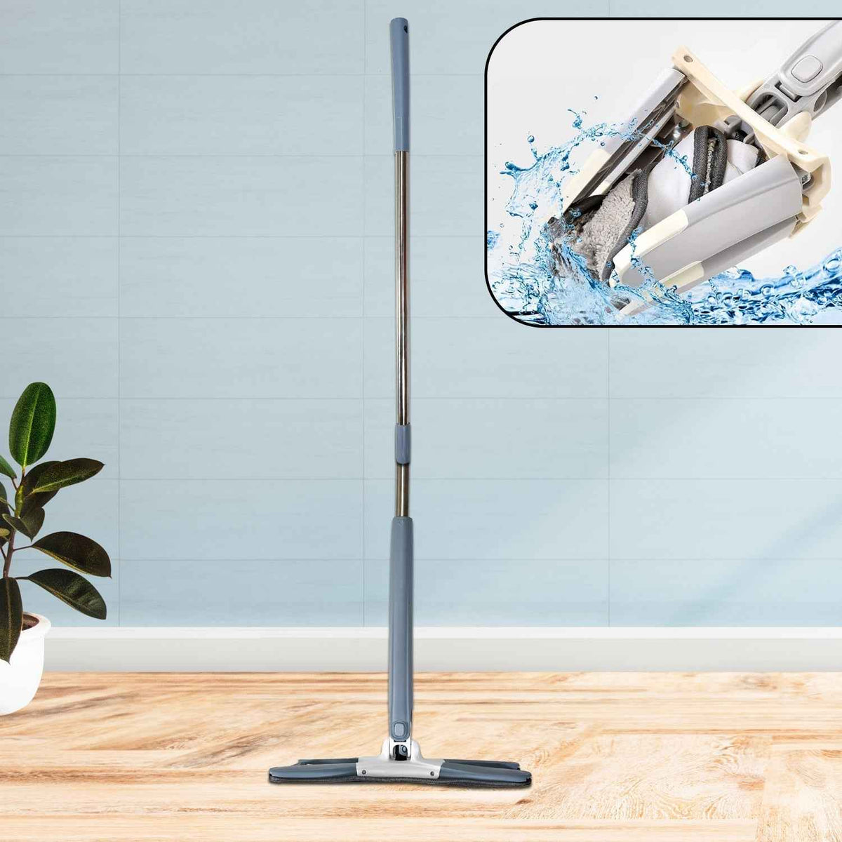 Hands-Free Mop – X-Shape Microfiber Squeeze | Storenzo